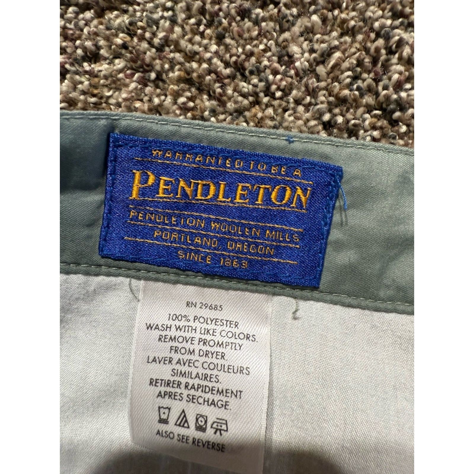 Pendleton Pendleton Mens Shorts Size 34 Pleated Green 9" Lightweight Polyester Chino FLaw Size US 34 / EU 50 - 4 Thumbnail
