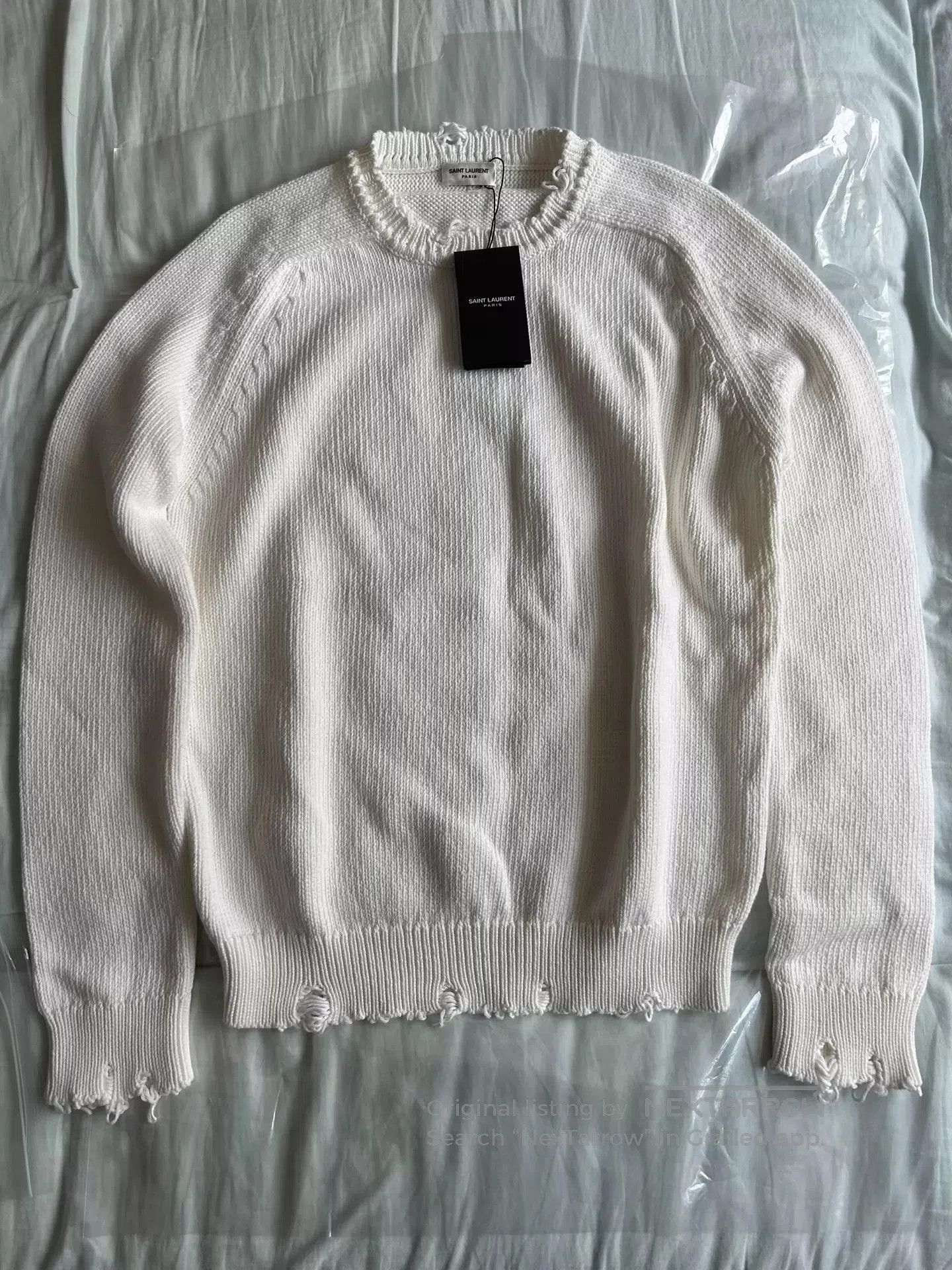 Saint Laurent Paris Saint Laurent Paris Solid color perforated sweater. Size US M / EU 48-50 / 2 - 2 Thumbnail