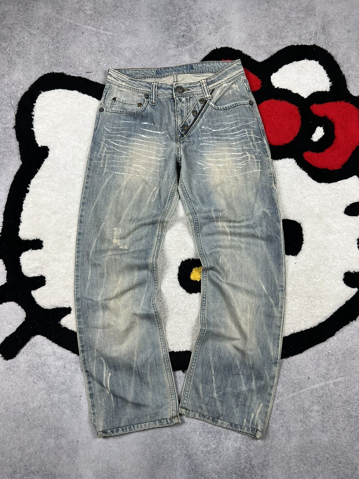 Japanese Brand Vintage Japanese Junya Watanabe GOA Style Denim Y2K Jeans Size US 30 / EU 46 - 2 Thumbnail