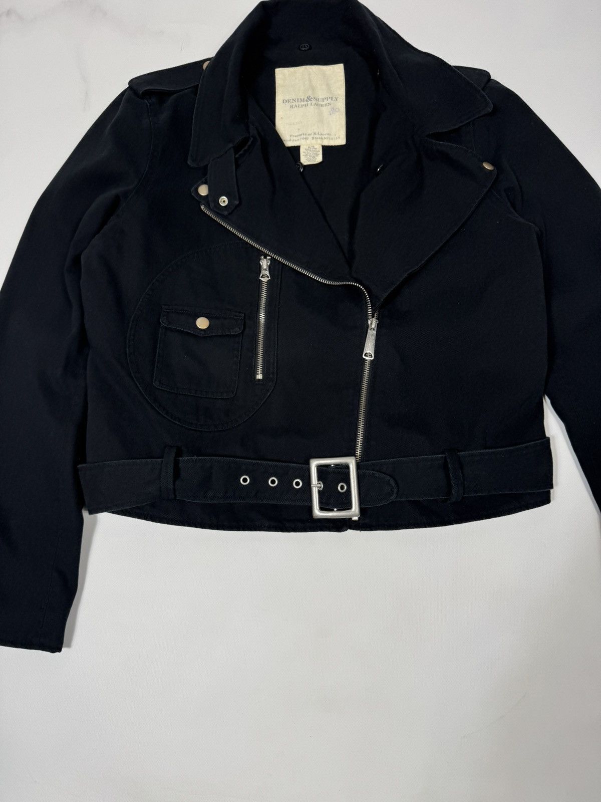 Denim & Supply Ralph Lauren Vintage Denim&Supply Ralph Lauren Belted Biker Jacket Size XL / US 12-14 / IT 48-50 - 6 Thumbnail