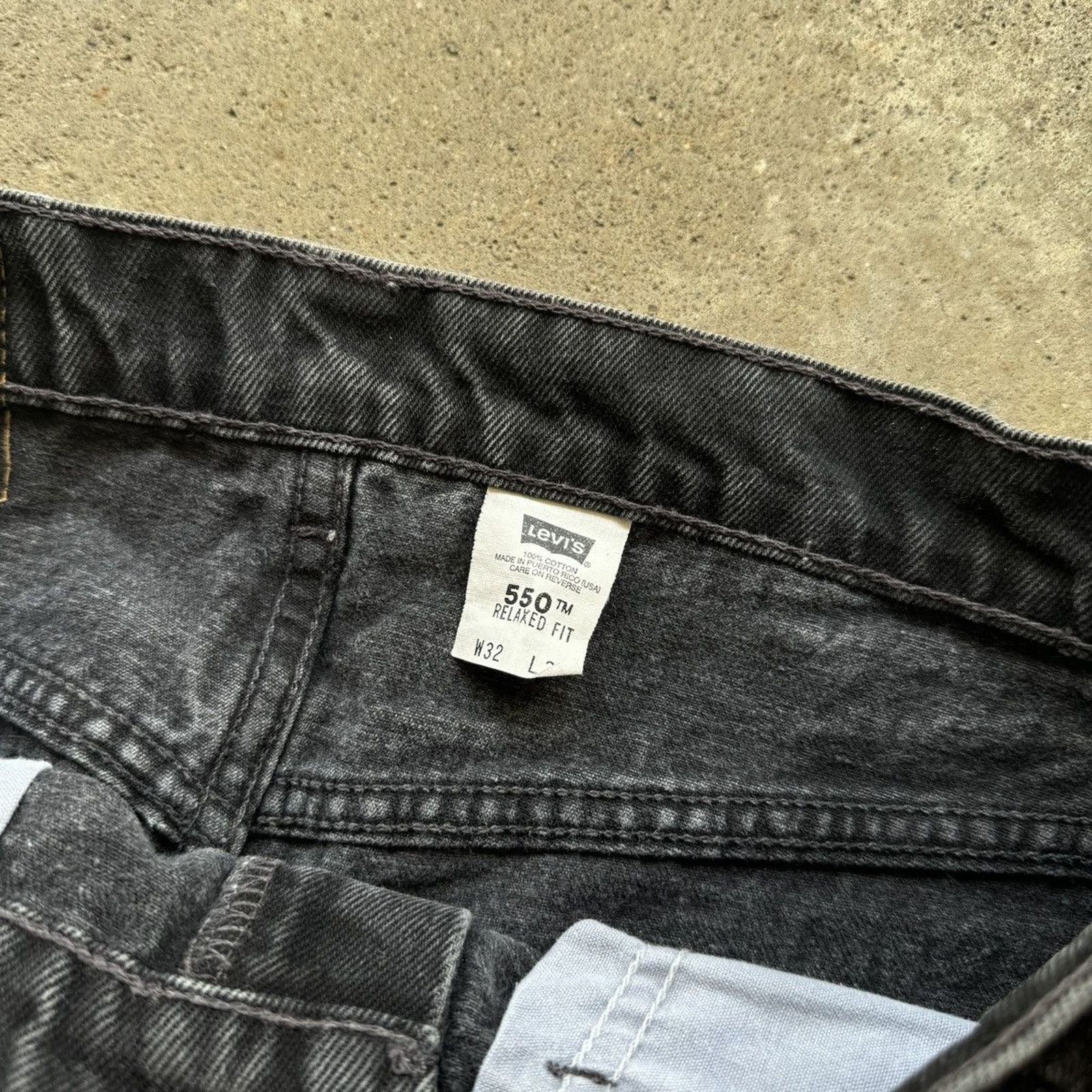 Levi's 90s Levi's 550 Faded Black Jeans USA ERD Grunge Chrome Biker Size US 32 / EU 48 - 4 Thumbnail