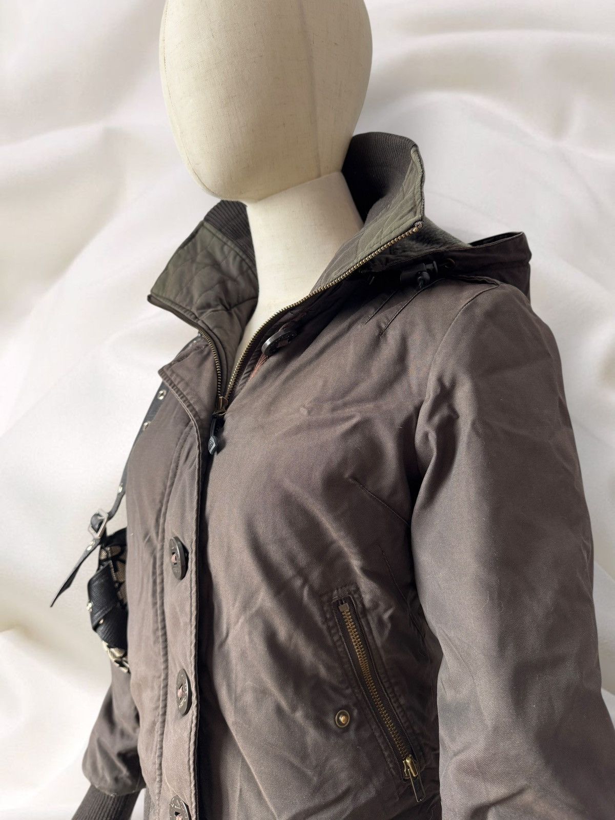 If Six Was Nine Japan Style Vintage Faux Fur Lined Y2K Utility Bomber Jacket Size M / US 6-8 / IT 42-44 - 5 Thumbnail