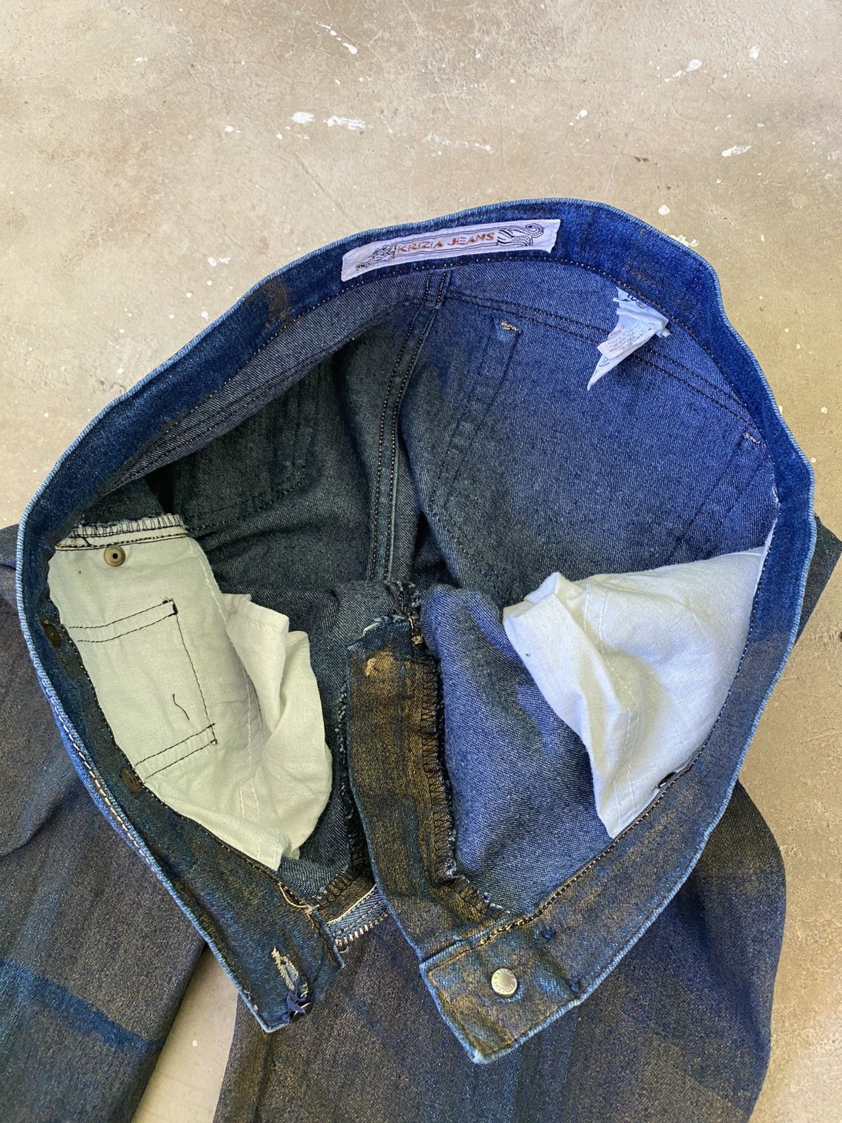 Krizia Uomo Krizia Jeans Cropped Patchwork Wash Denim Size US 30 / EU 46 - 5 Thumbnail