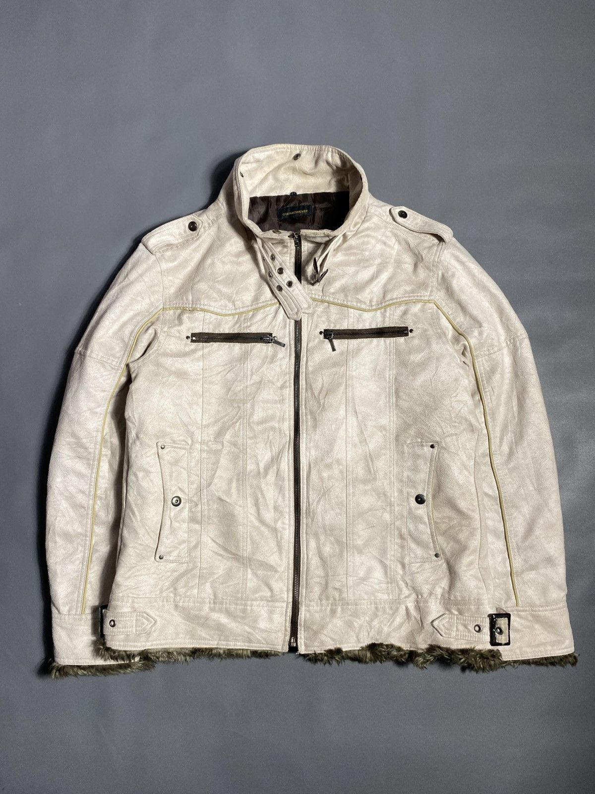 Japanese Brand Waxed Fur Rider Bondage Suede Jacket Size US L / EU 52-54 / 3 - 1 Thumbnail