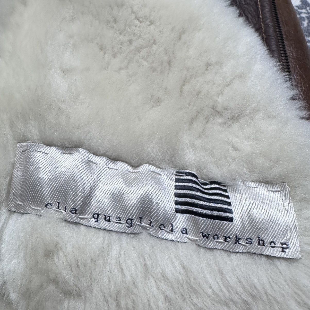 Leather Elia Quaglicia Workshop Shearling Leather Bomber Jacket Size US M / EU 48-50 / 2 - 20 Thumbnail