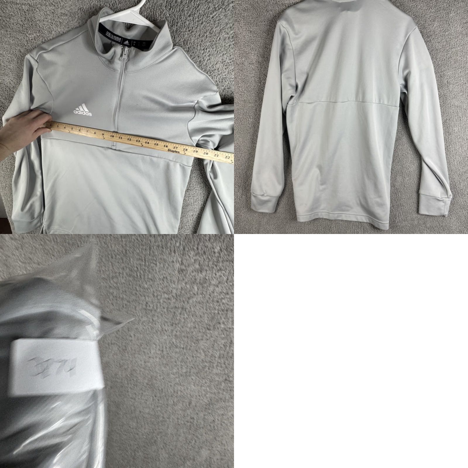 Adidas Adidas Pullover Mens Small Gray Quarter Zip Lightweight Training Top Mock Neck Size US S / EU 44-46 / 1 - 9 Thumbnail