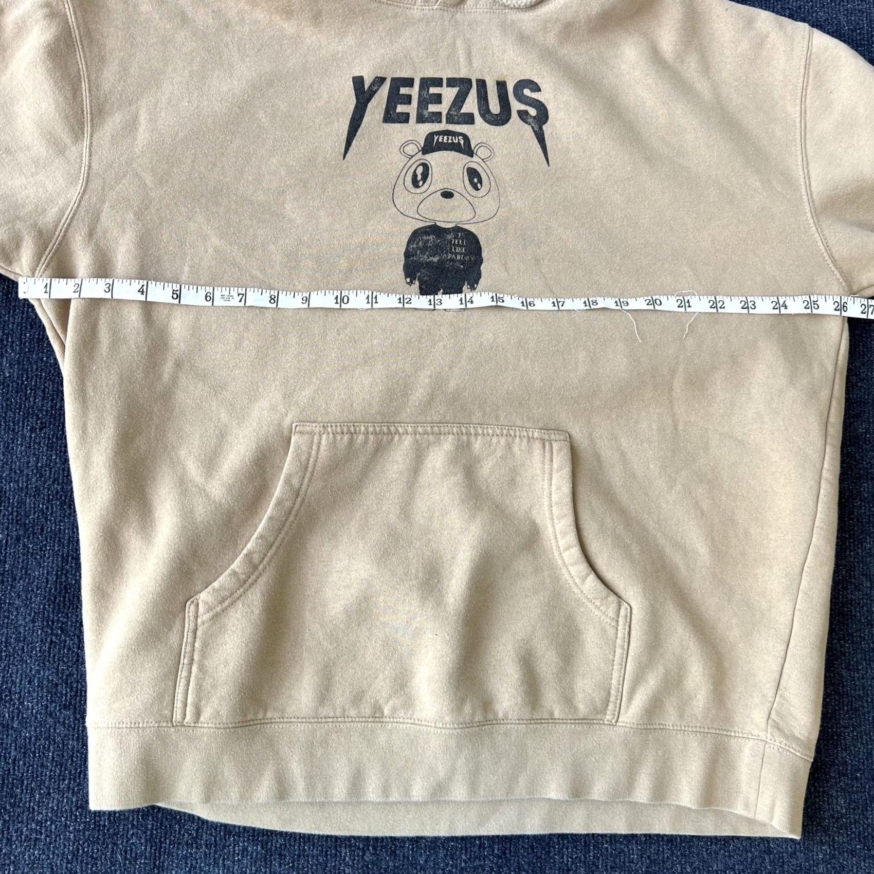 Vintage Yeezus Hoodie Mens Large Tan Kanye West Bear Graphic Pullover Sweatshirt Hip Hop Pullover Hooded Pockets Drawstring Front Graphic Size US M / EU 48-50 / 2 - 5 Thumbnail