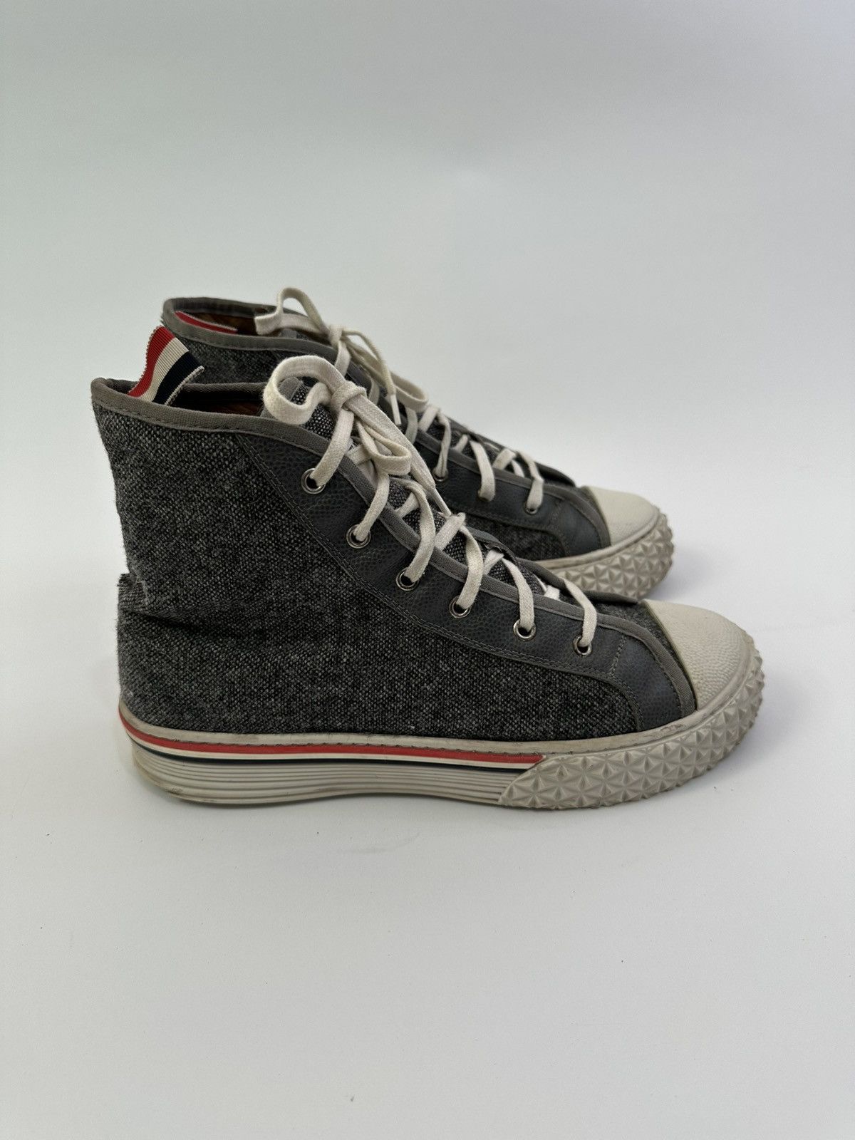 Thom Browne THOM BROWNE DONEGAL TWEED COLLEGIATE HIGH TOP SIZE 9 Size US 9 / EU 42 - 1 Thumbnail