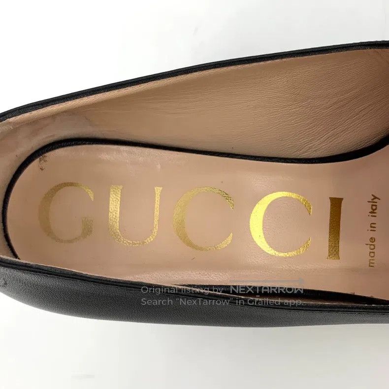 Gucci Gucci Black chain leather square toe thick heel high heels Size US 6 / IT 36 - 8 Thumbnail