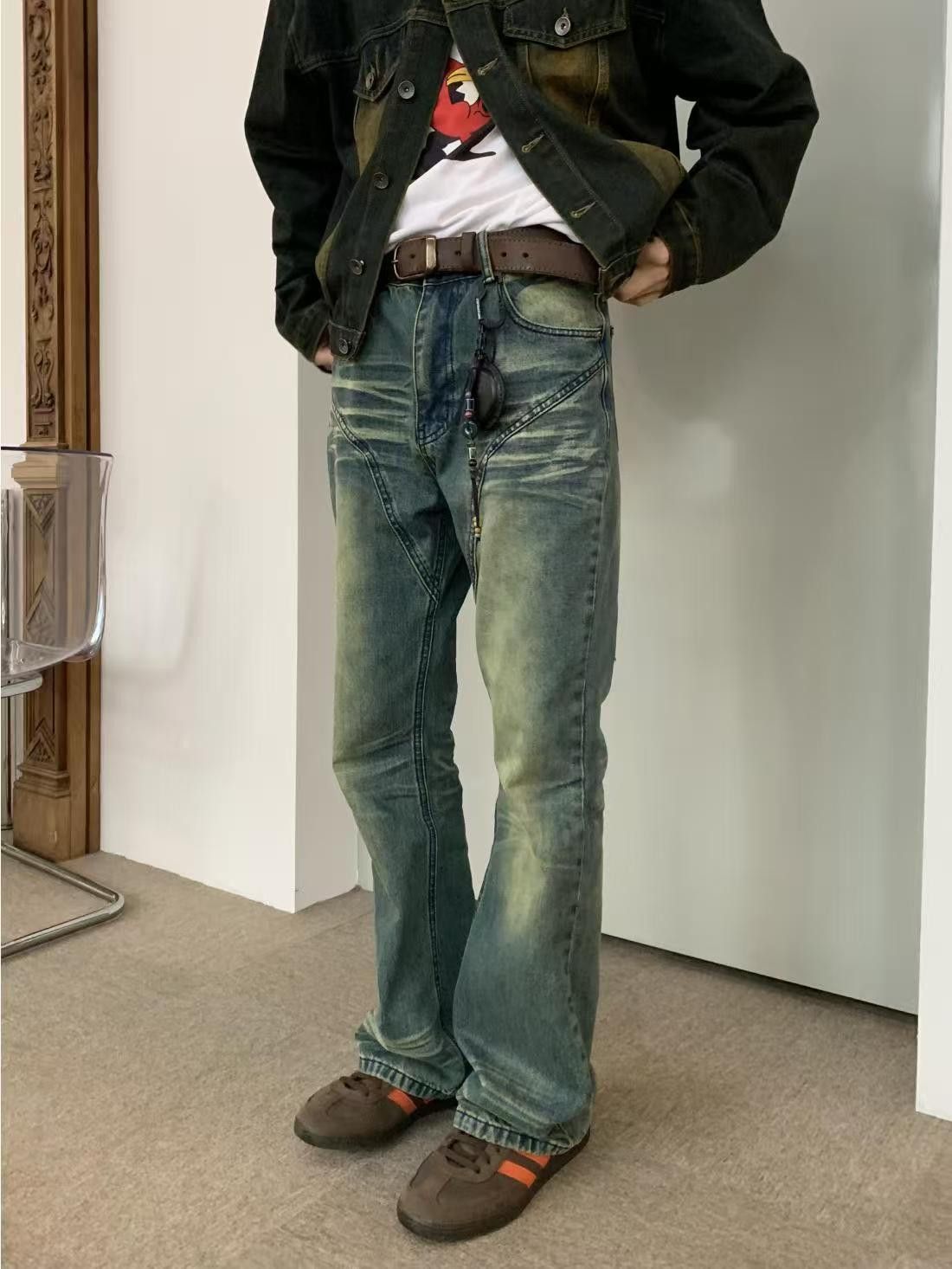 Japanese Brand × Vintage Blue Street Wash Vintage Distressed Flared Jeans Size US 32 / EU 48 - 1 Thumbnail