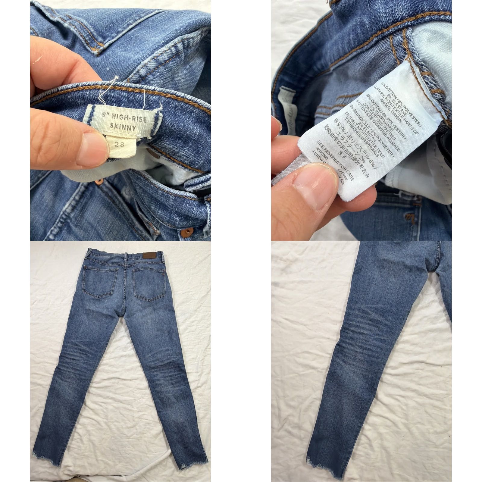 Madewell VINTAGE Madewell 9” High Rise Skinny Jeans Womens 28x27 Medium Wash Distressed Blue 28 Skinny Womens Jeans Size ONE SIZE - 9 Thumbnail
