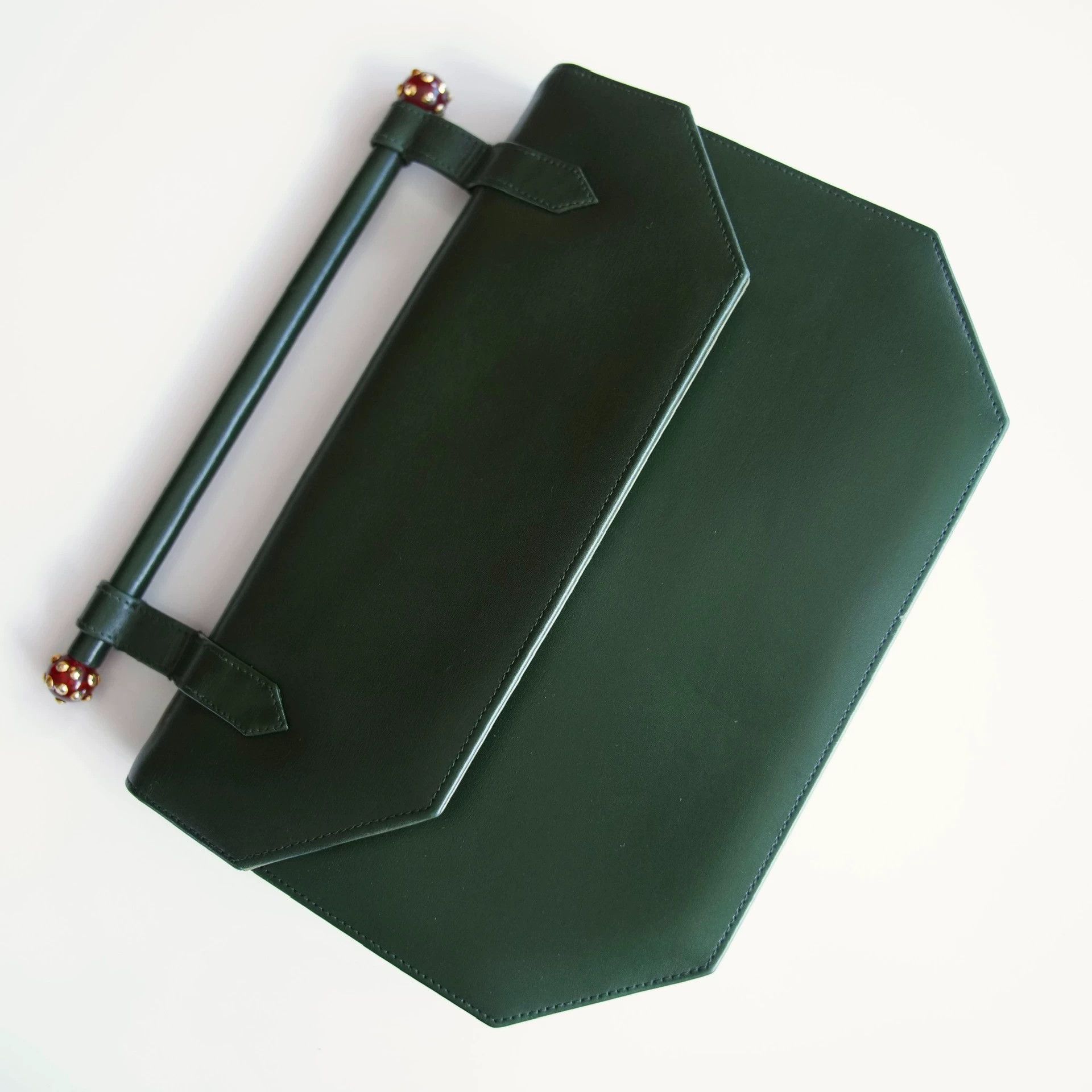 Other Morabito Vintage Dark Green 25x18 Expandable Handbag Size ONE SIZE - 7 Thumbnail