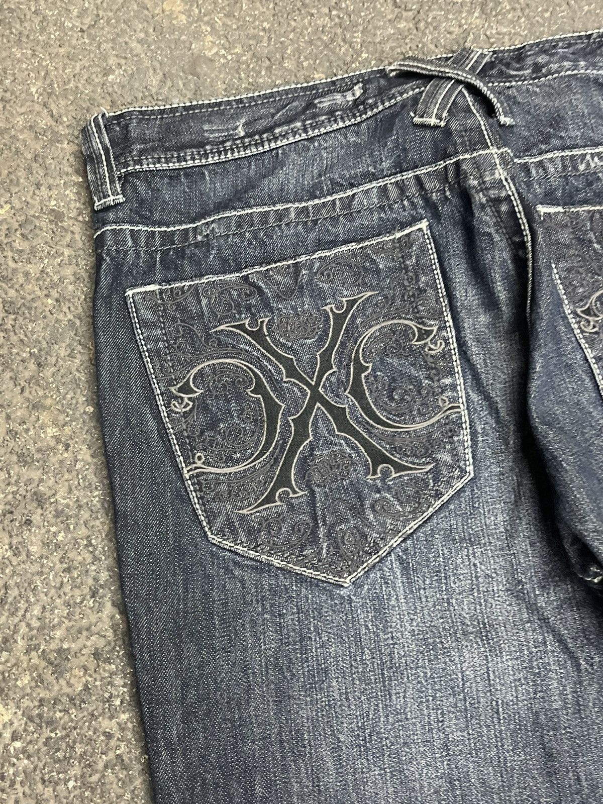 Vintage Y2k baggy fit embroidered denim skater hype rare opium Size US 36 / EU 52 - 5 Thumbnail