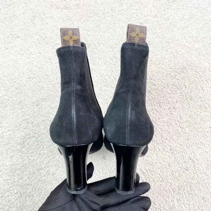 Louis Vuitton Louis Vuitton Black Suede High Heel Ankle Boots -2508 Size US 7 / IT 37 - 6 Thumbnail