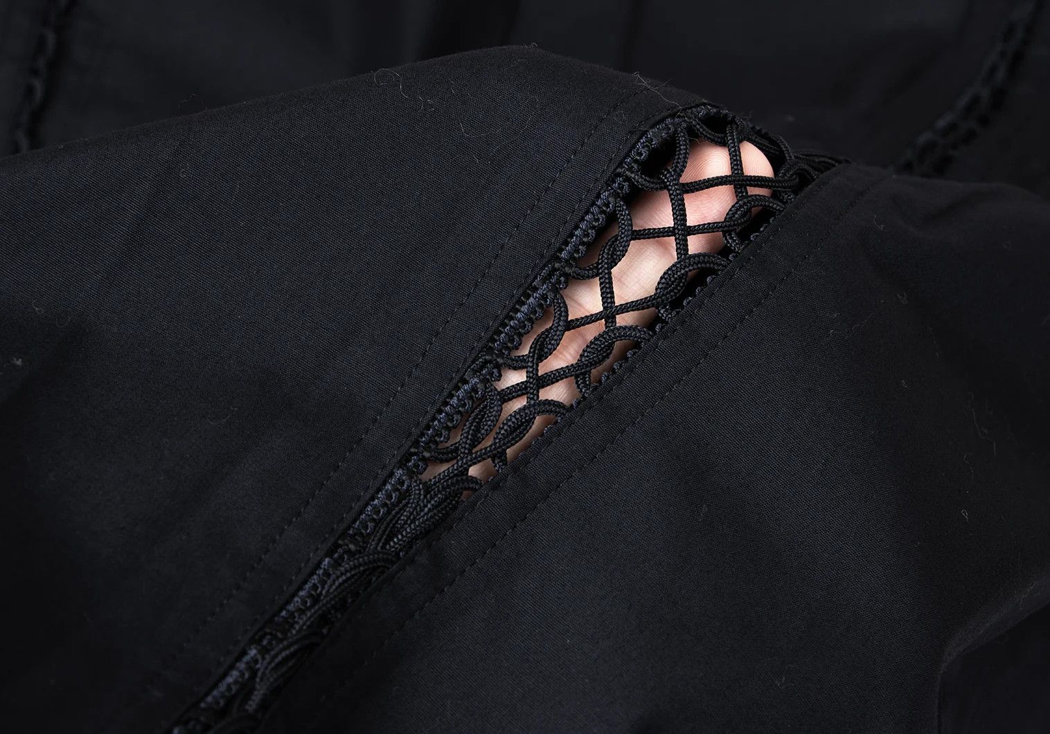 Jean Paul Gaultier Cotton Lace-Up Long Sleeve Shirt in Black Size 48 Size US M / EU 48-50 / 2 - 16 Thumbnail