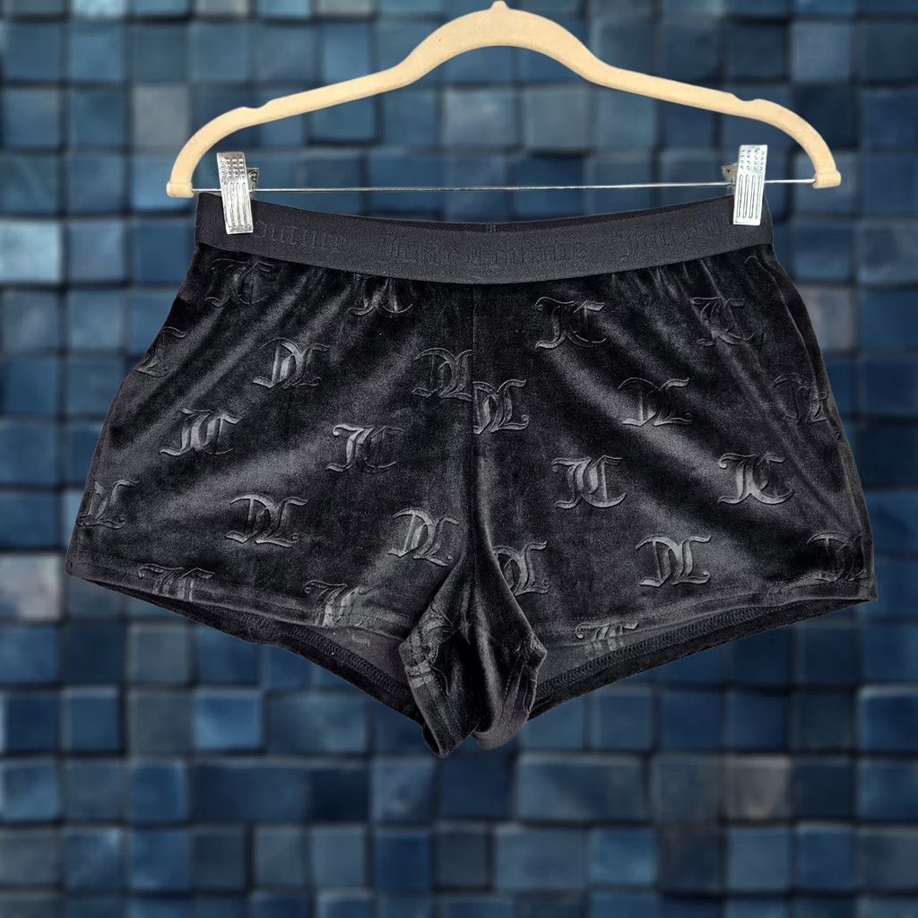 Juicy Couture Juicy Couture Women’s Velvet Logo Sleep Shorts Black Size S Size 28" / US 6 / IT 42 - 1 Thumbnail