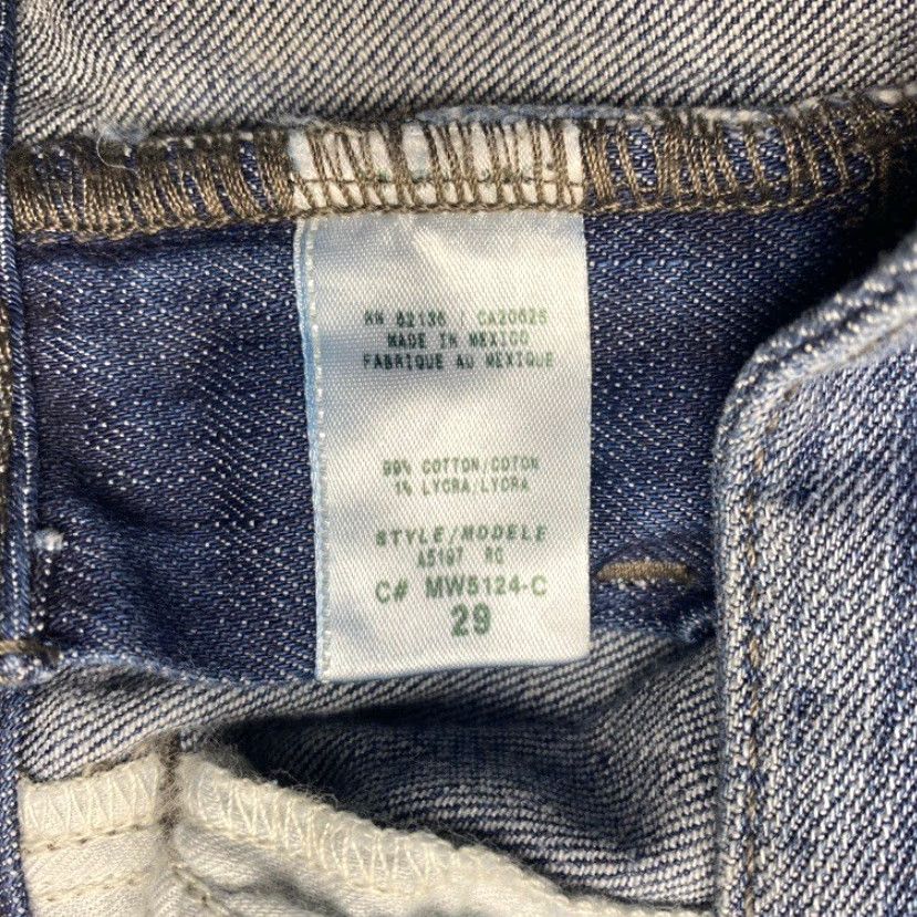 Guess VINTAGE Guess Y2K Women's Daredevil Flare Jeans 29x34 Nice Fade 8172 - Denim Blue 5-Pocket Jeans Size 29" - 6 Thumbnail