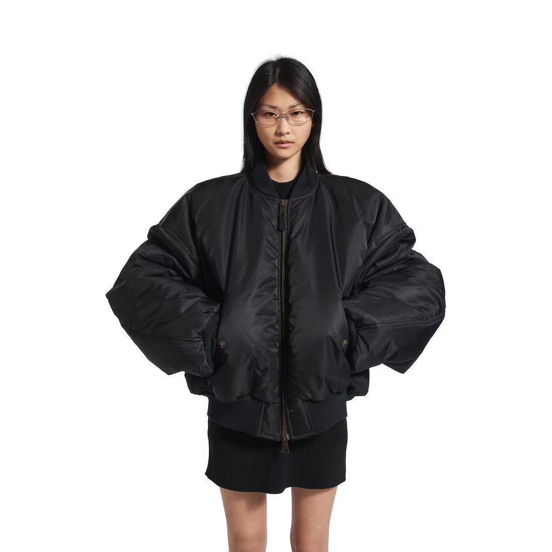 Balenciaga o1w1db10425 Dup / Bomber Jacket in Black Size S / US 4 / IT 40 - 3 Thumbnail