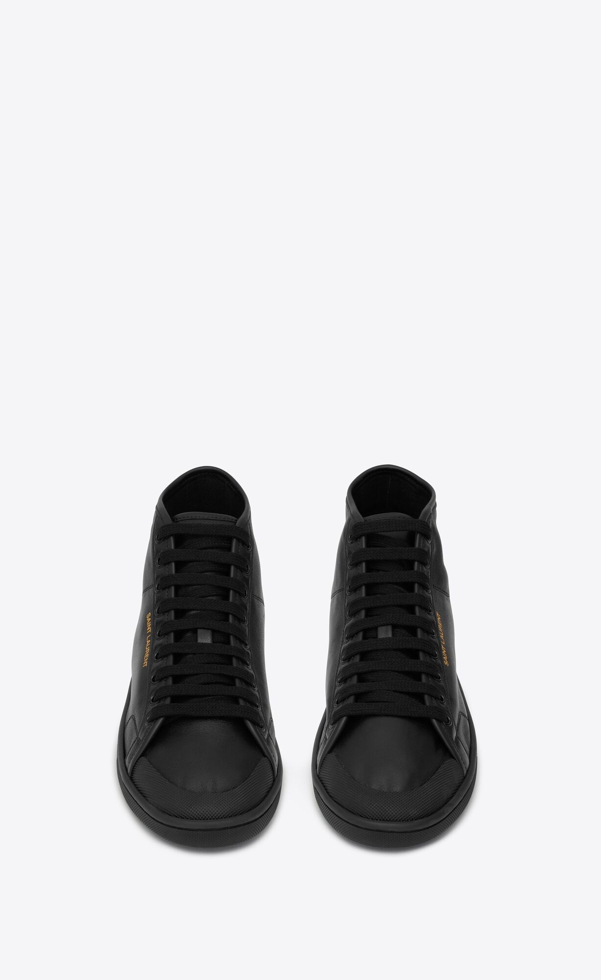 Saint Laurent Paris o1bcso1str1224 Court Classic Sl/39 Mid Top Sneakers in Noir Size US 8.5 / EU 41-42 - 3 Thumbnail
