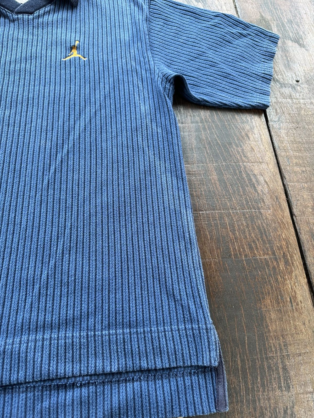 Nike × Vintage Vintage 90s Nike Jumpman Air Jordan Polo Stripes shirt Size US L / EU 52-54 / 3 - 4 Thumbnail