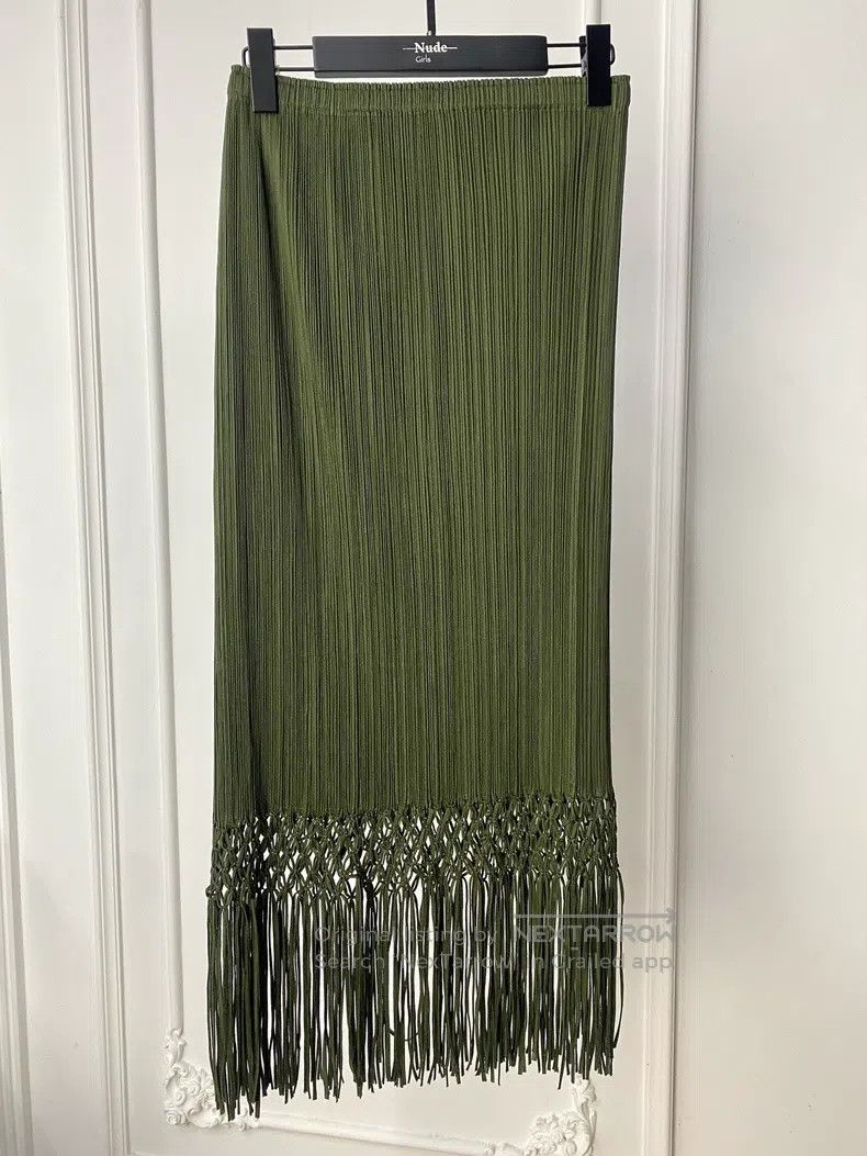 Issey Miyake Issey Miyake size:5 Fringed Ruched Skirt Size 31" - 1 Thumbnail