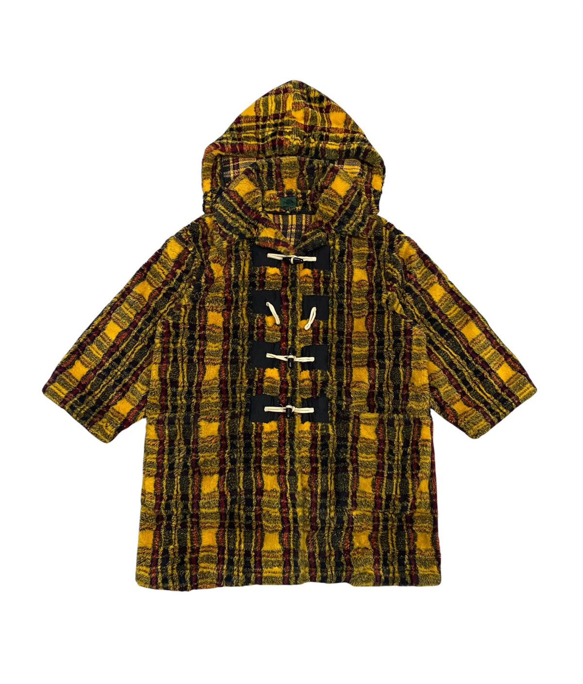 Jean Paul Gaultier Jean Paul Gaultier Junior FW1991 Yellow Tartan Faux Fur Coat Size US M / EU 48-50 / 2 - 2 Thumbnail