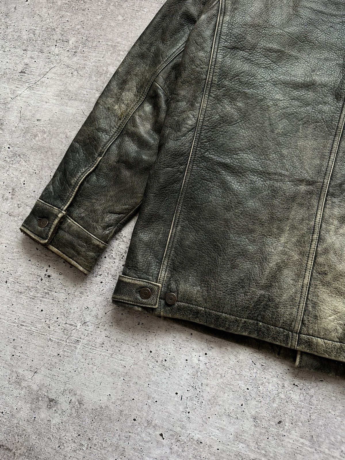 Gap Vintage Gap Distressed Sherpa Leather Coat Size US M / EU 48-50 / 2 - 17 Thumbnail