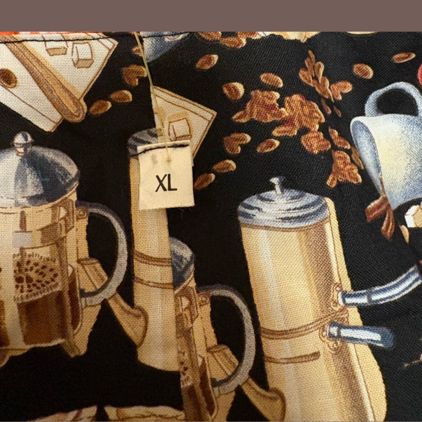 Handmade VTG Novelty Vest | Coffee Print Black XL 90s Unisex Altwear Size US M / EU 48-50 / 2 - 2 Thumbnail