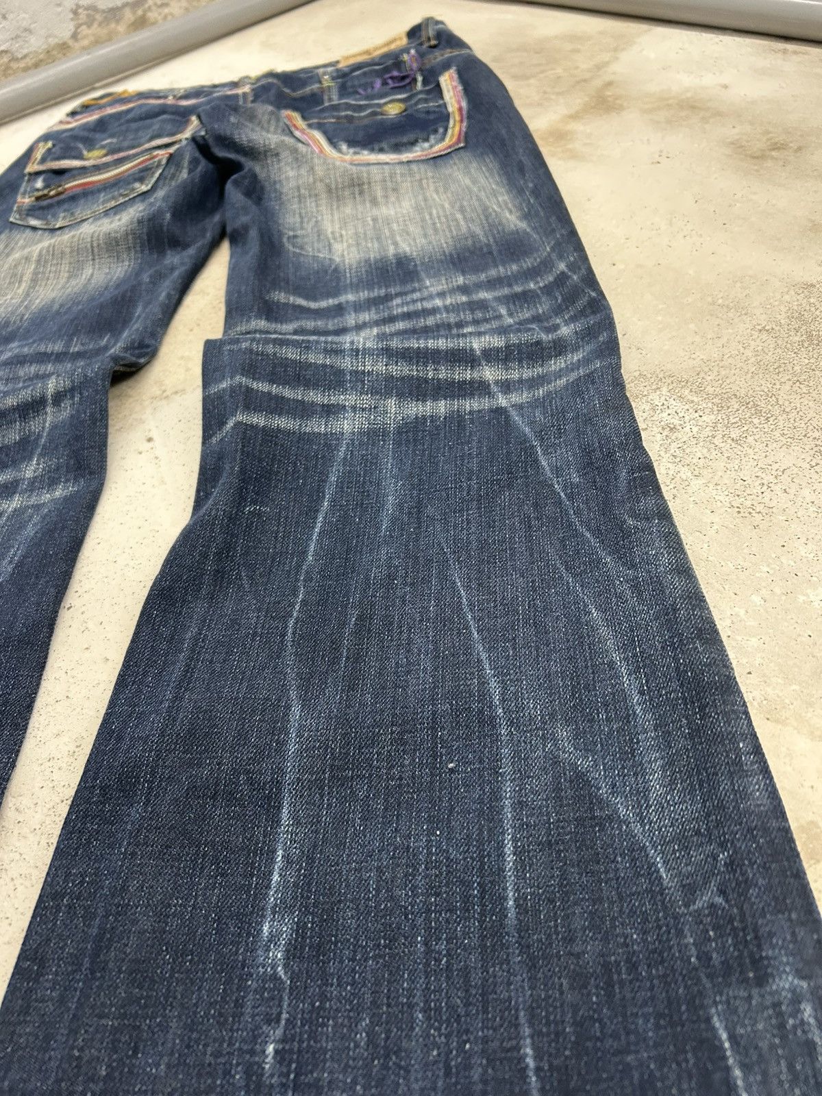 If Six Was Nine Super Flare Swell N Denim Japan Mud Washed Whisker Low Rise Size US 31 - 15 Thumbnail