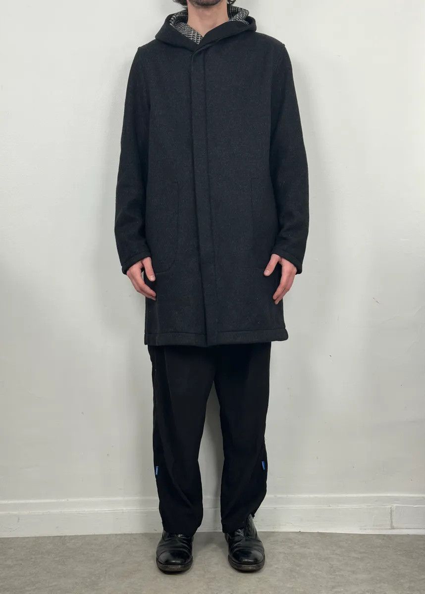 Emporio Armani AW2012 Emporio Armani Grey Wool Hooded Trench Coat Size US M / EU 48-50 / 2 - 2 Thumbnail