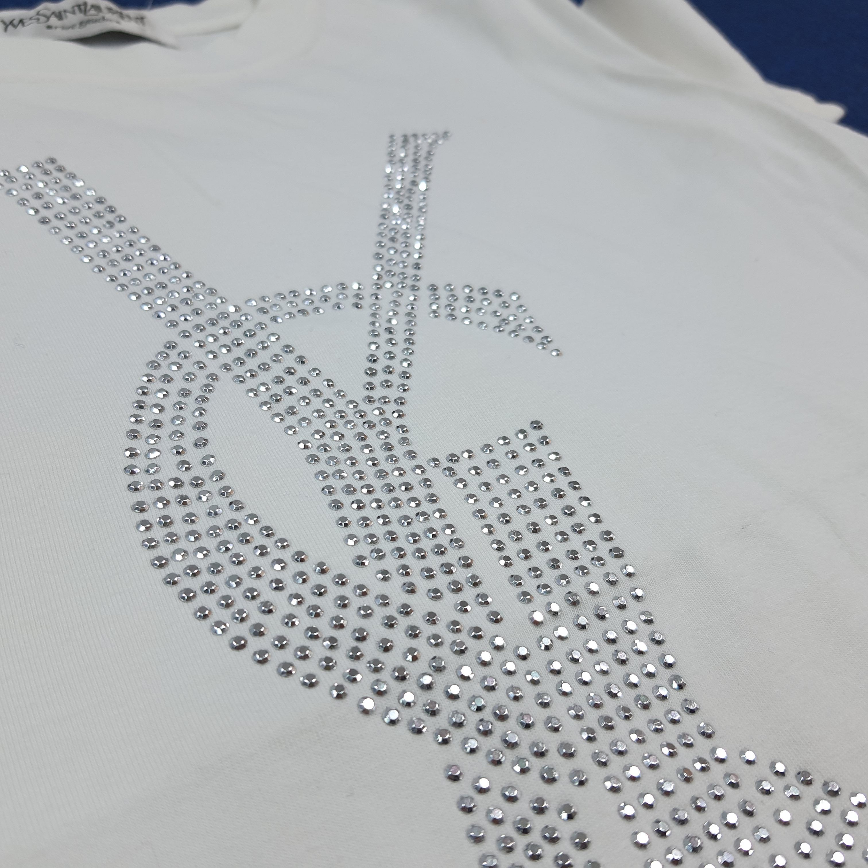 Yves Saint Laurent Vintage YSL Rive Gauche Studded Logo Shirt C301N28 Size US XXS / EU 40 - 3 Thumbnail