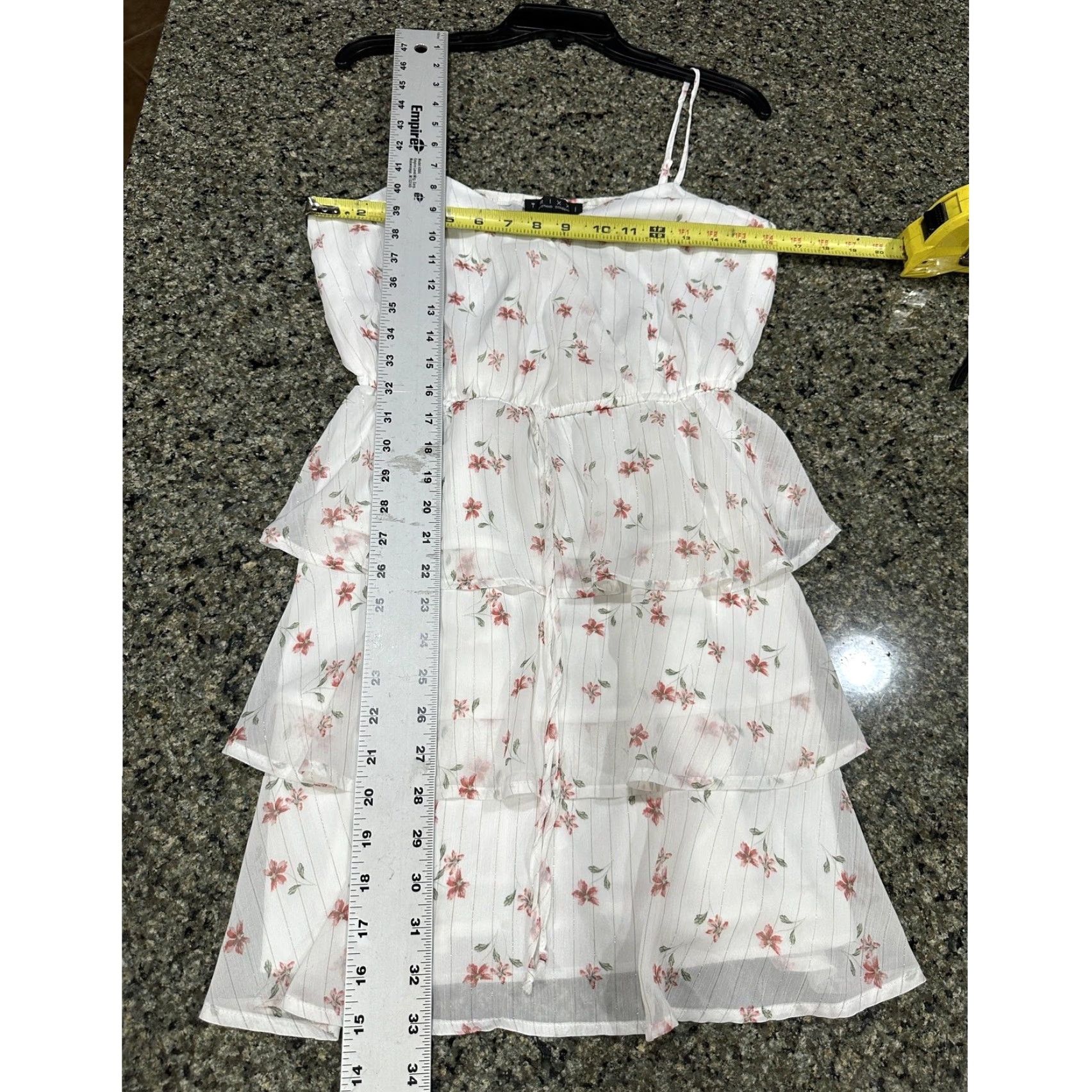 Vintage Trixxi Dress S White Floral Tiered Ruffle Sleeveless Mini Bohemian Y2K Coquette Sunshine Spring Summer Girls Women SKU Size S / US 4 / IT 40 - 4 Thumbnail