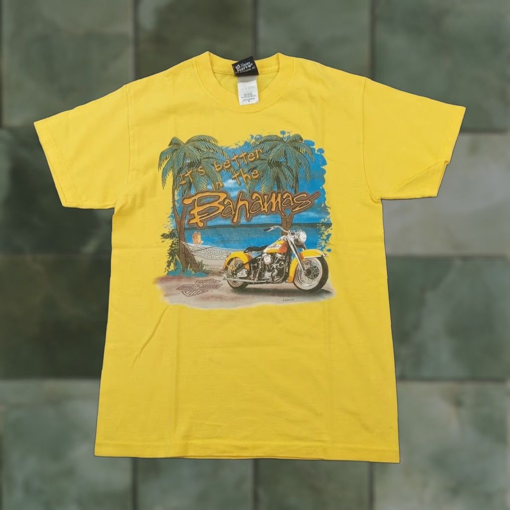 Harley Davidson Harley-Davidson Biker Shirt Mens Small Yellow Short Sleeve Crew Neck Cotton Size US S / EU 44-46 / 1 - 1 Thumbnail