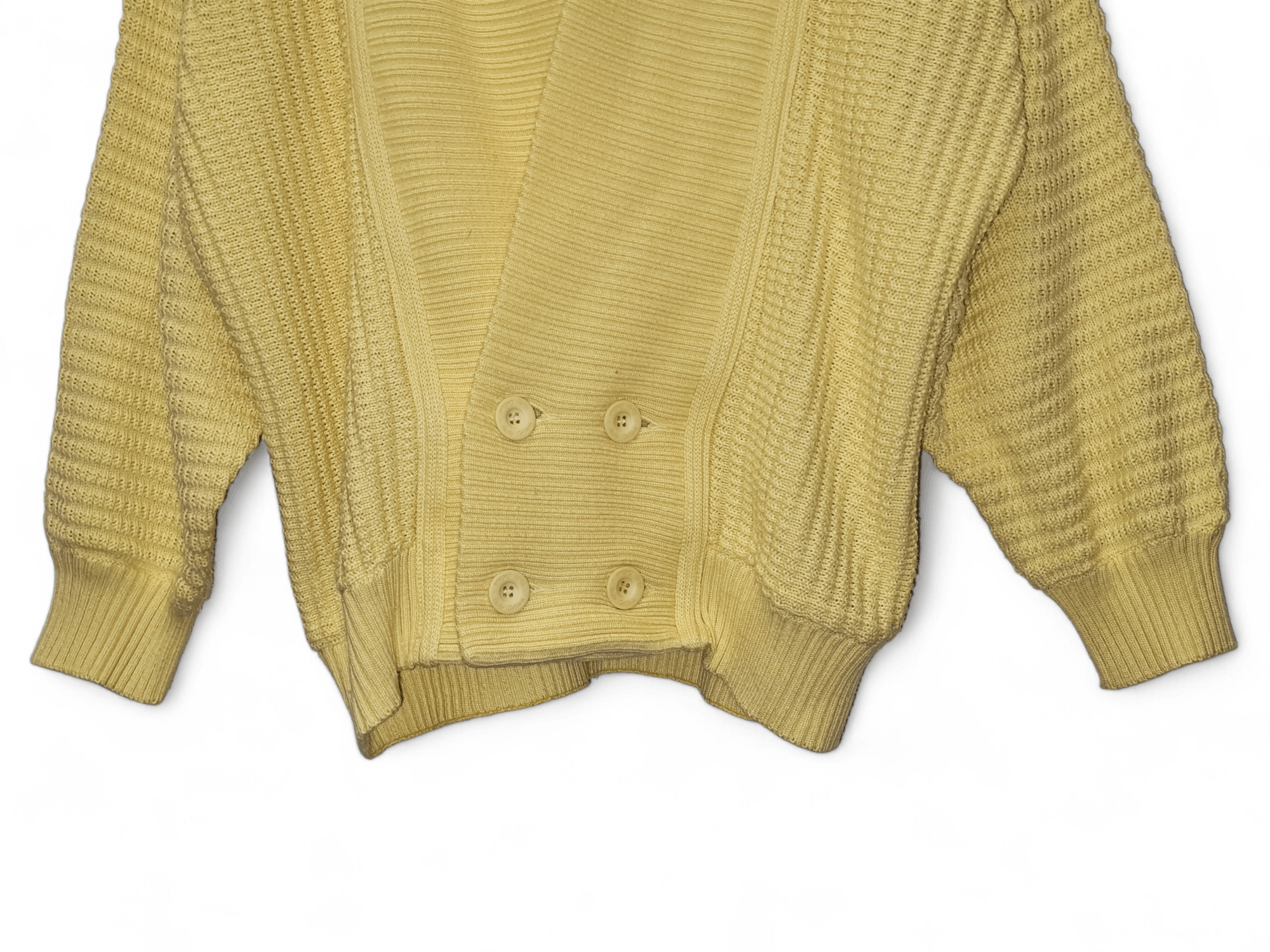 Carlo Colucci 90S Vintage Carlo Colucci Knitted yellow cardigan Size US M / EU 48-50 / 2 - 6 Thumbnail