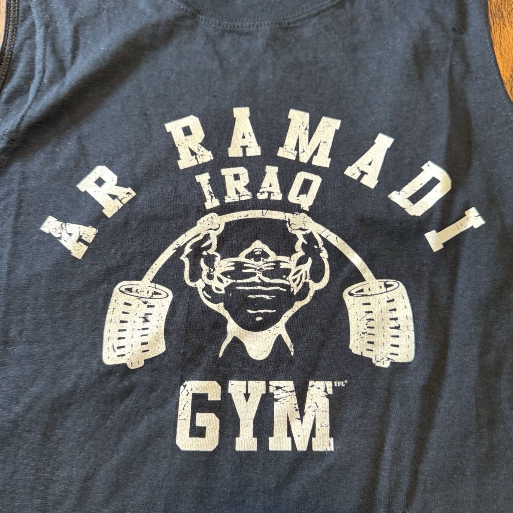 Gildan VINTAGE Ar Ramadi Iraq Gym Sleeveless Shirt Size Small Military Work Out Black Shirt Mens Size US S / EU 44-46 / 1 - 2 Thumbnail