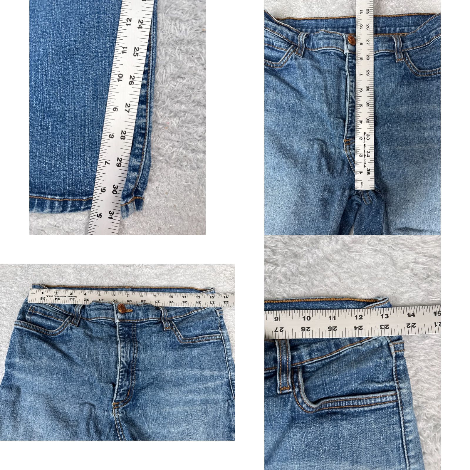 Vintage Diane Gilman Jeans Womens 6 Blue Denim Flared Mid Rise 26x31 Jeans Denim 5-Pocket Size 28" / US 6 / IT 42 - 8 Thumbnail