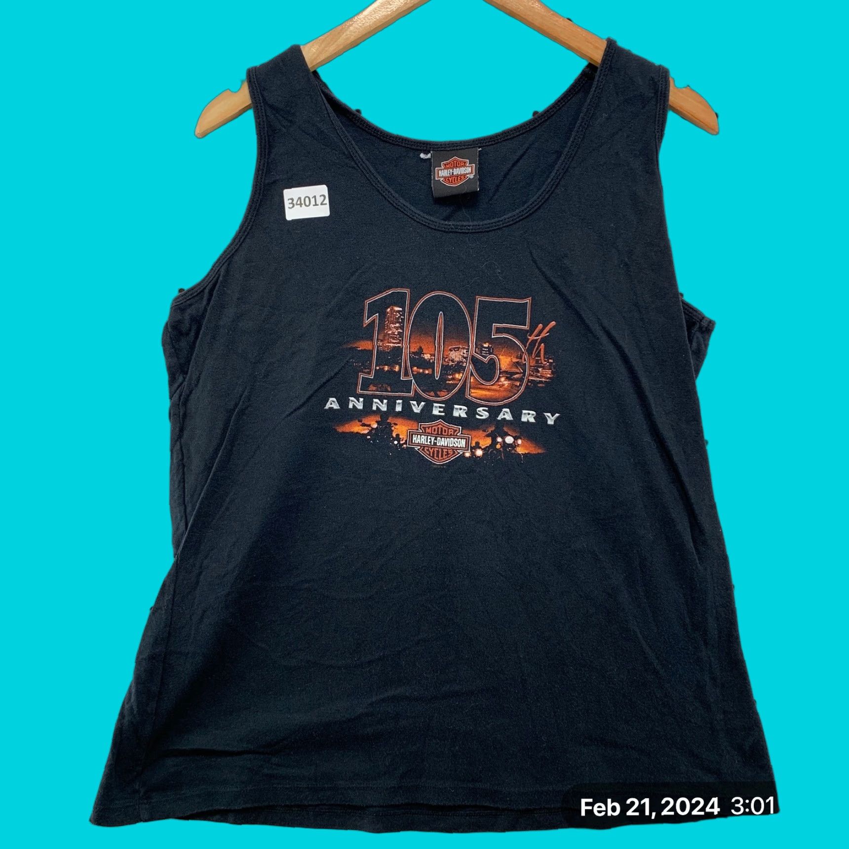 Harley Davidson VINTAGE Harley-Davidson Tank Top Womens L Black Motorcycle 18.5x25 Wisconsin Large Tank Top Sleeveless Round Neck Women Harley-Davidson Size L / US 10 / IT 46 - 1 Thumbnail
