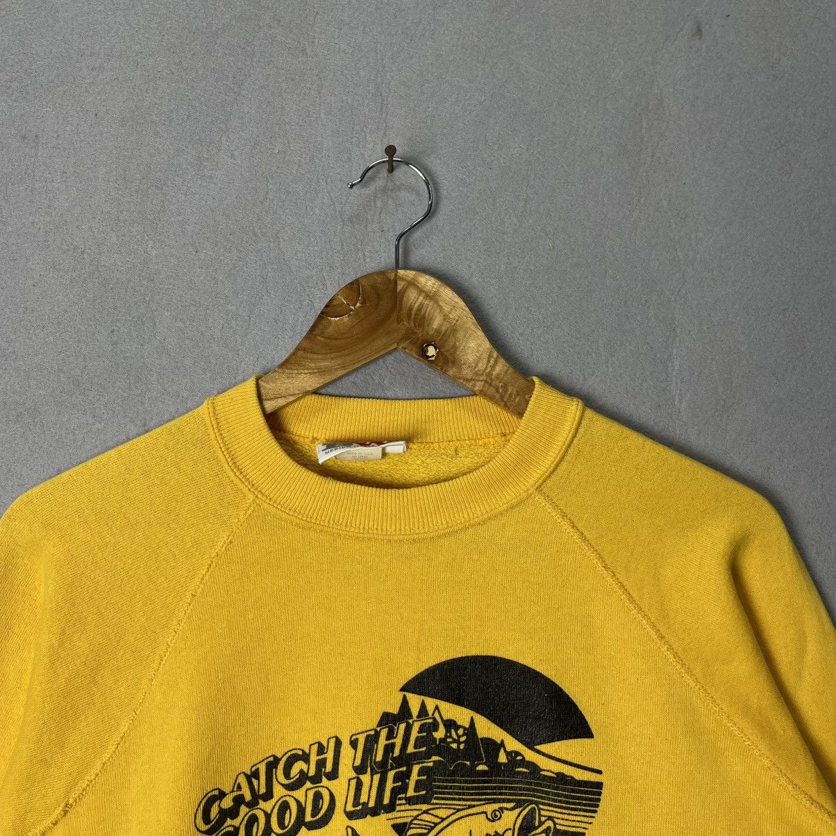 Vintage Vintage 80s Bassett Walker St. Marys River Sweatshirt Yellow Size US M / EU 48-50 / 2 - 2 Thumbnail