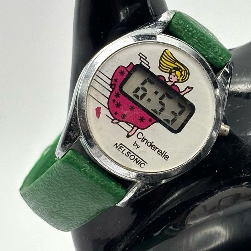 Disney Vintage Green Cinderella Nelsonic Digital Watch, Women's