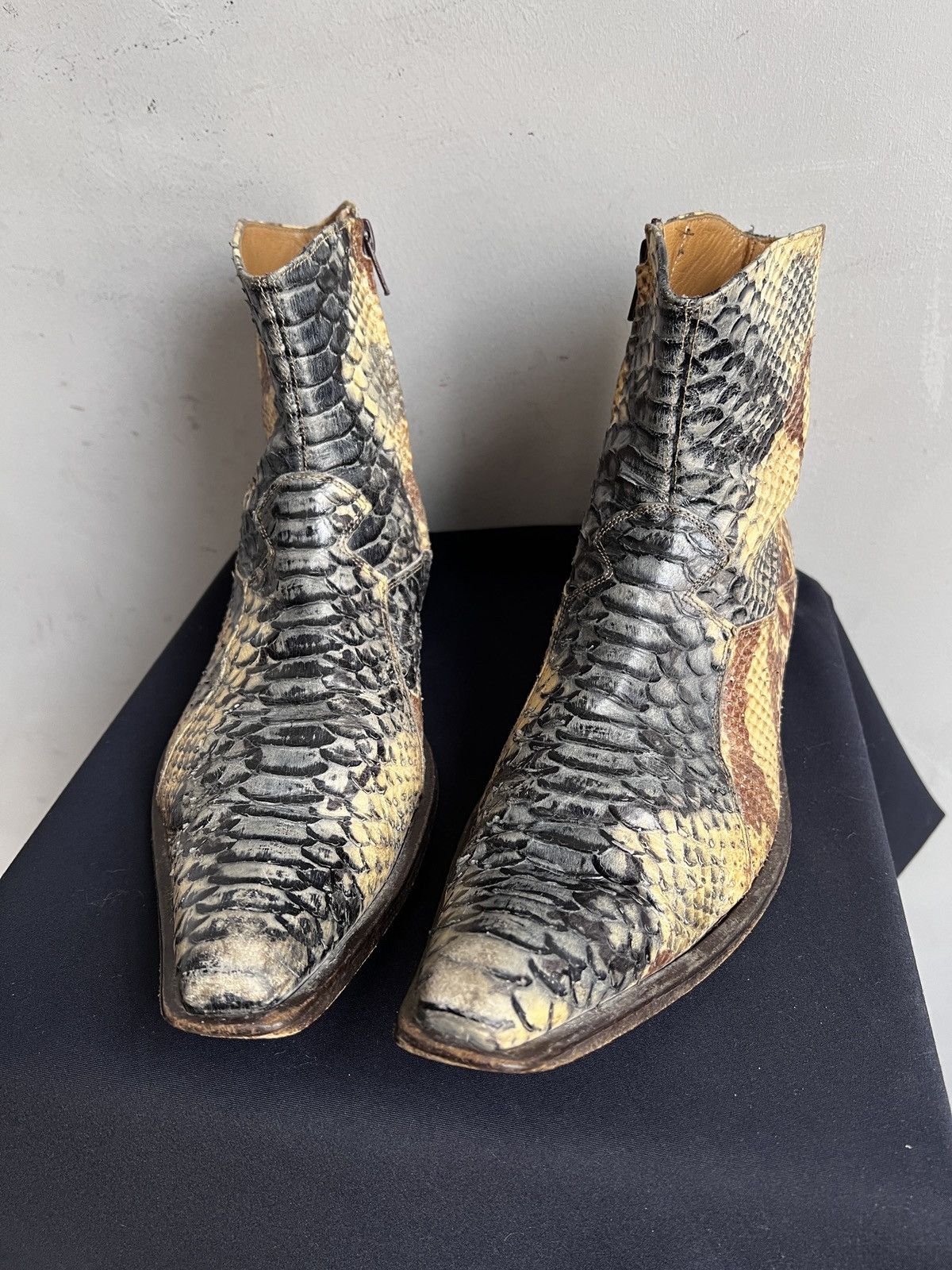 Hedi Slimane Python snake leather western boots hedi slimane style 90s Size US 8 / EU 41 - 6 Thumbnail
