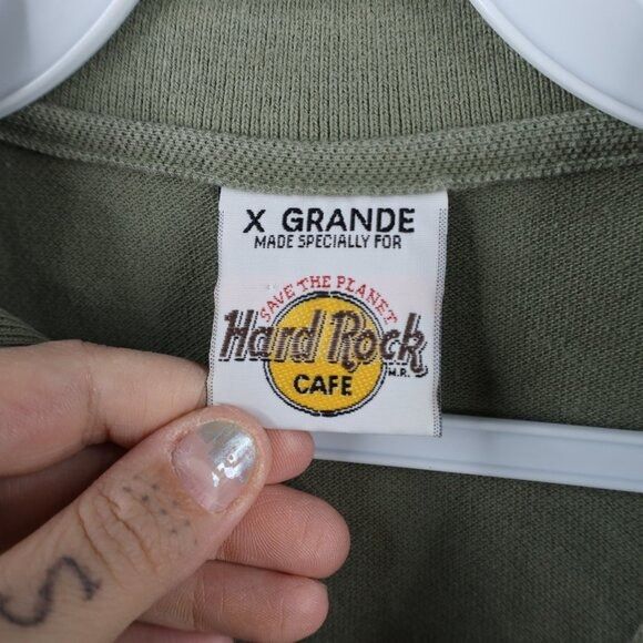 Hard Rock Cafe × Vintage Vintage 90s Hard Rock Cafe Faded Spell Out Cancun Polo Size US XL / EU 56 / 4 - 9 Thumbnail