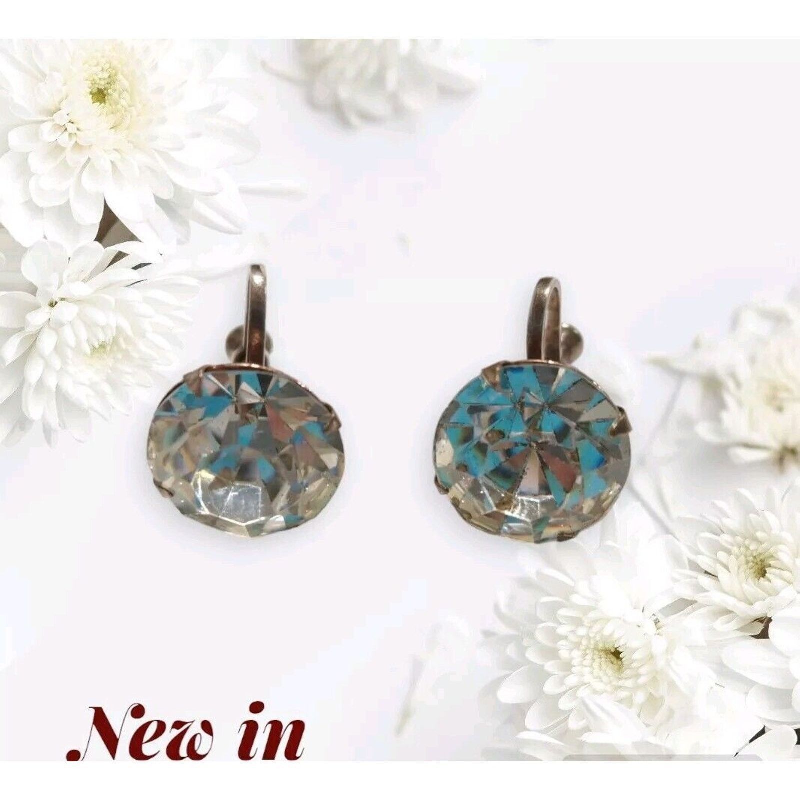 The Unbranded Brand Vintage Sterling Silver 925 Crystal Screw Back Stud Earrings Size ONE SIZE - 3 Thumbnail