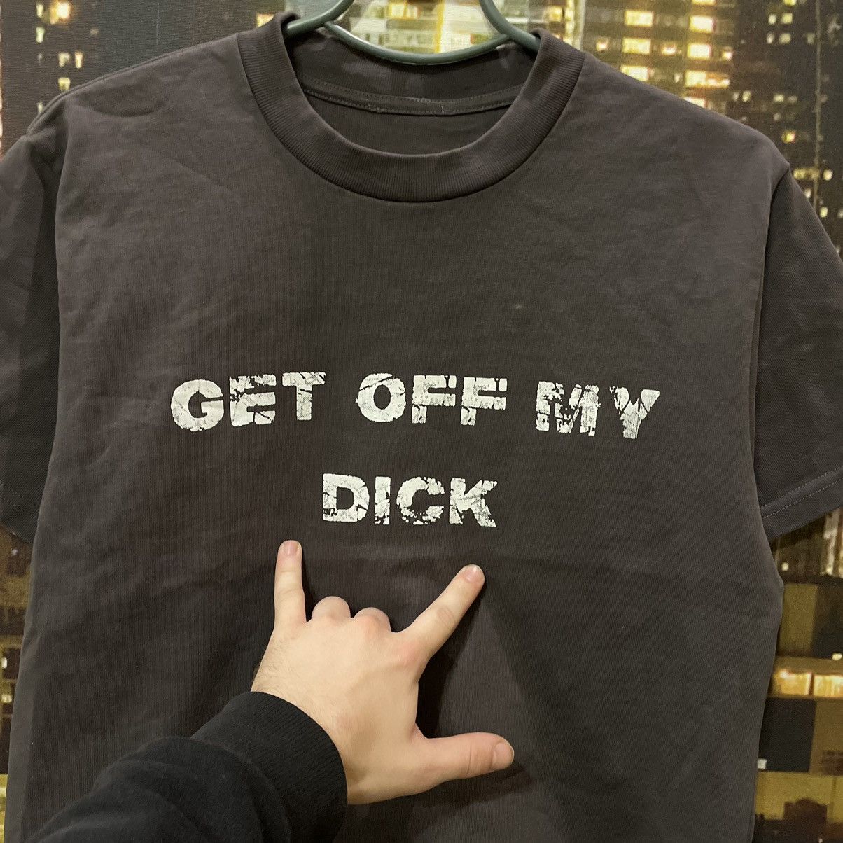 Band Tees THRASHED GREY TEE GET OFF MY DICK PORNO T SHIRT Size US M / EU 48-50 / 2 - 3 Thumbnail