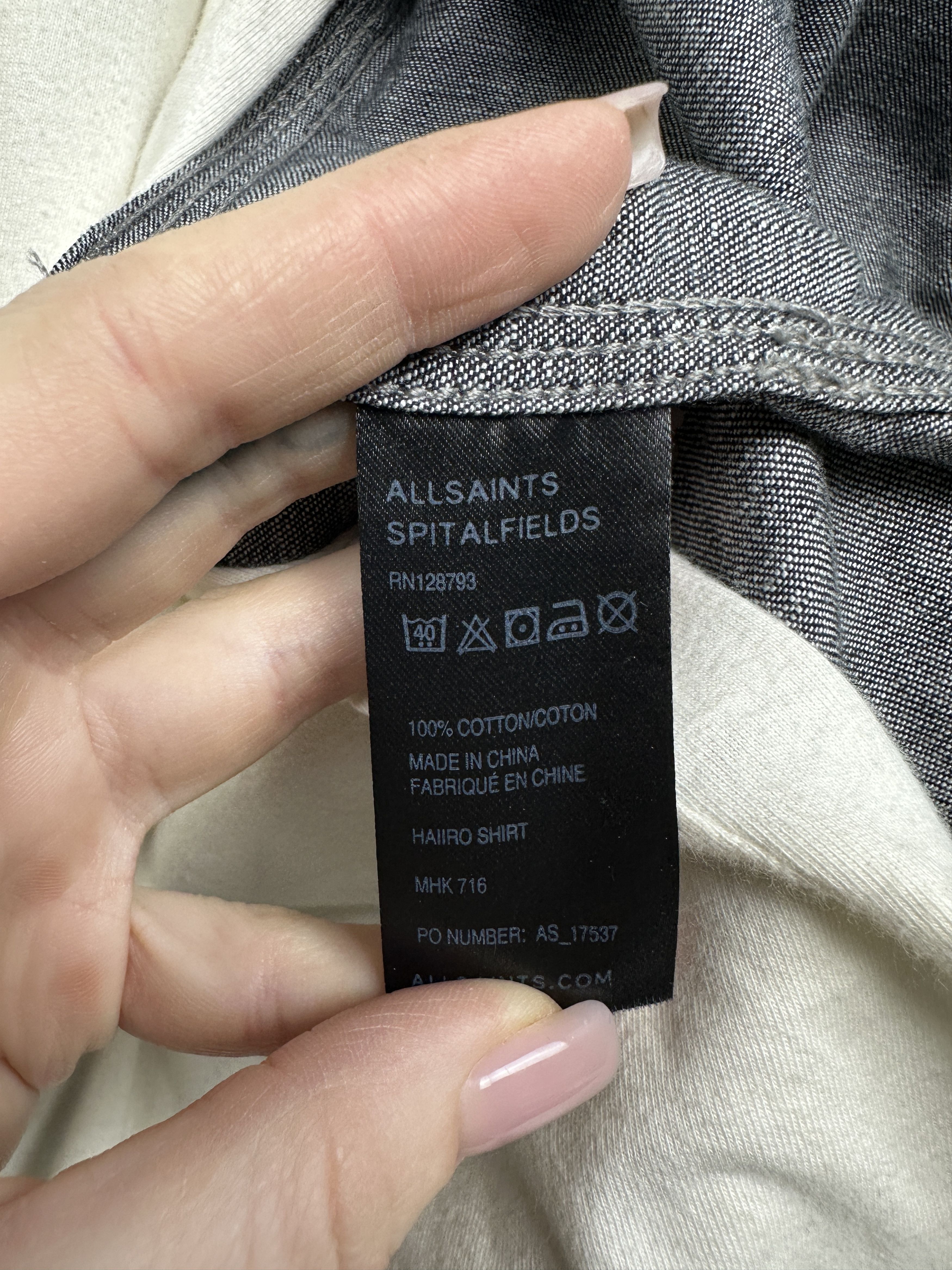 Allsaints Allsaints Mens Haiiro Denim Shirt Size US L / EU 52-54 / 3 - 4 Thumbnail