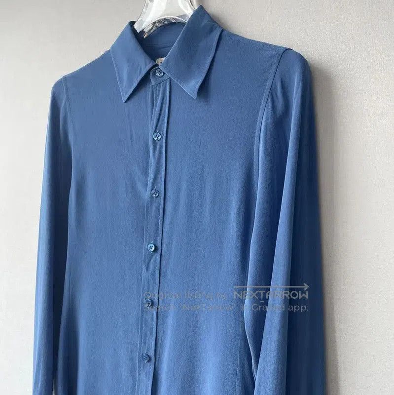 Yves Saint Laurent YSL Blue Long Sleeve Women's Shirt . Size S / US 4 / IT 40 - 3 Thumbnail