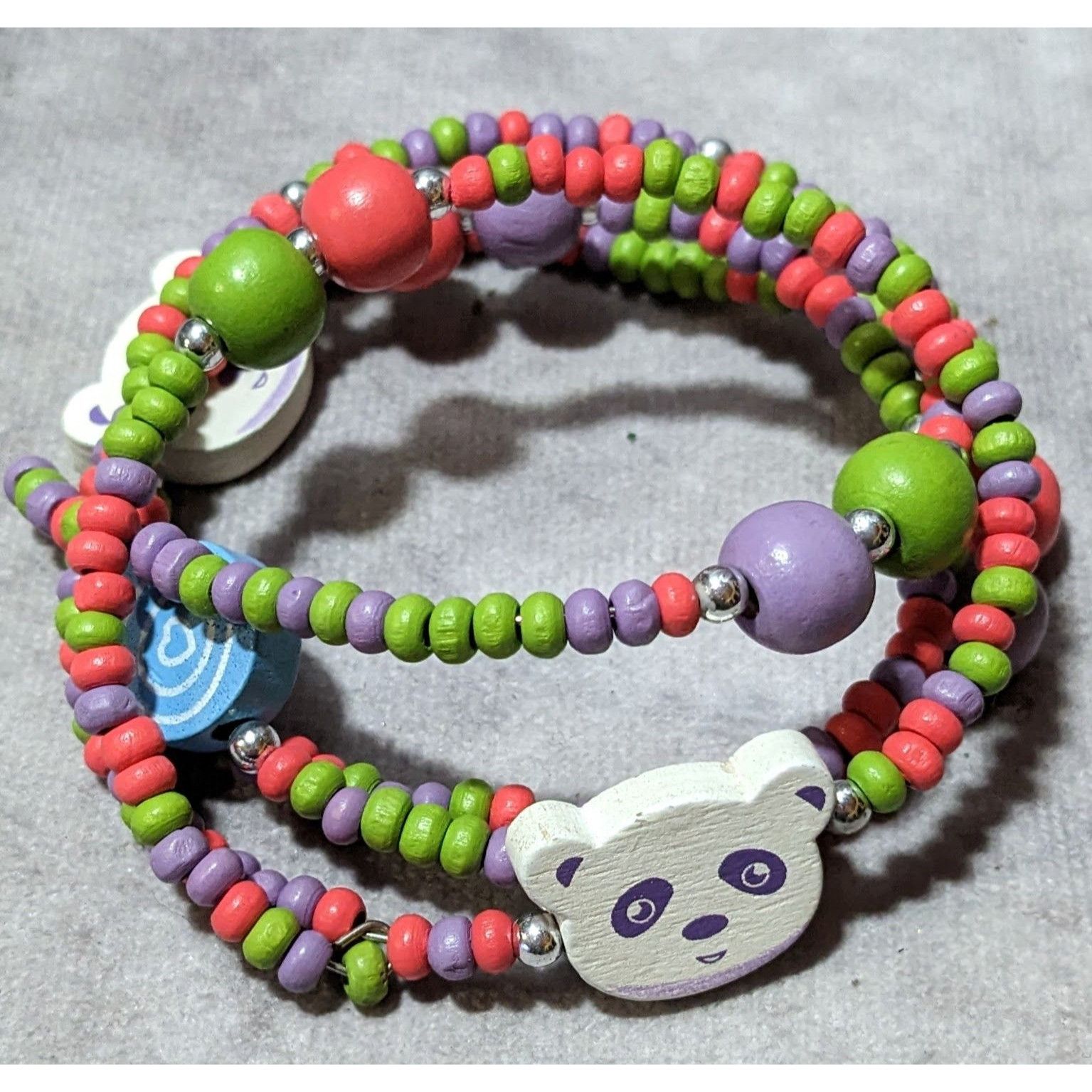 Other Candycore Rainbow Panda Beaded Coil Bracelet Size ONE SIZE - 4 Thumbnail