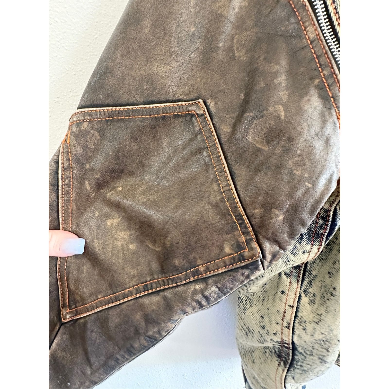 Vintage 80’s Acid Wash & Leather Convertible Moto Jacket Size US M / EU 48-50 / 2 - 25 Thumbnail