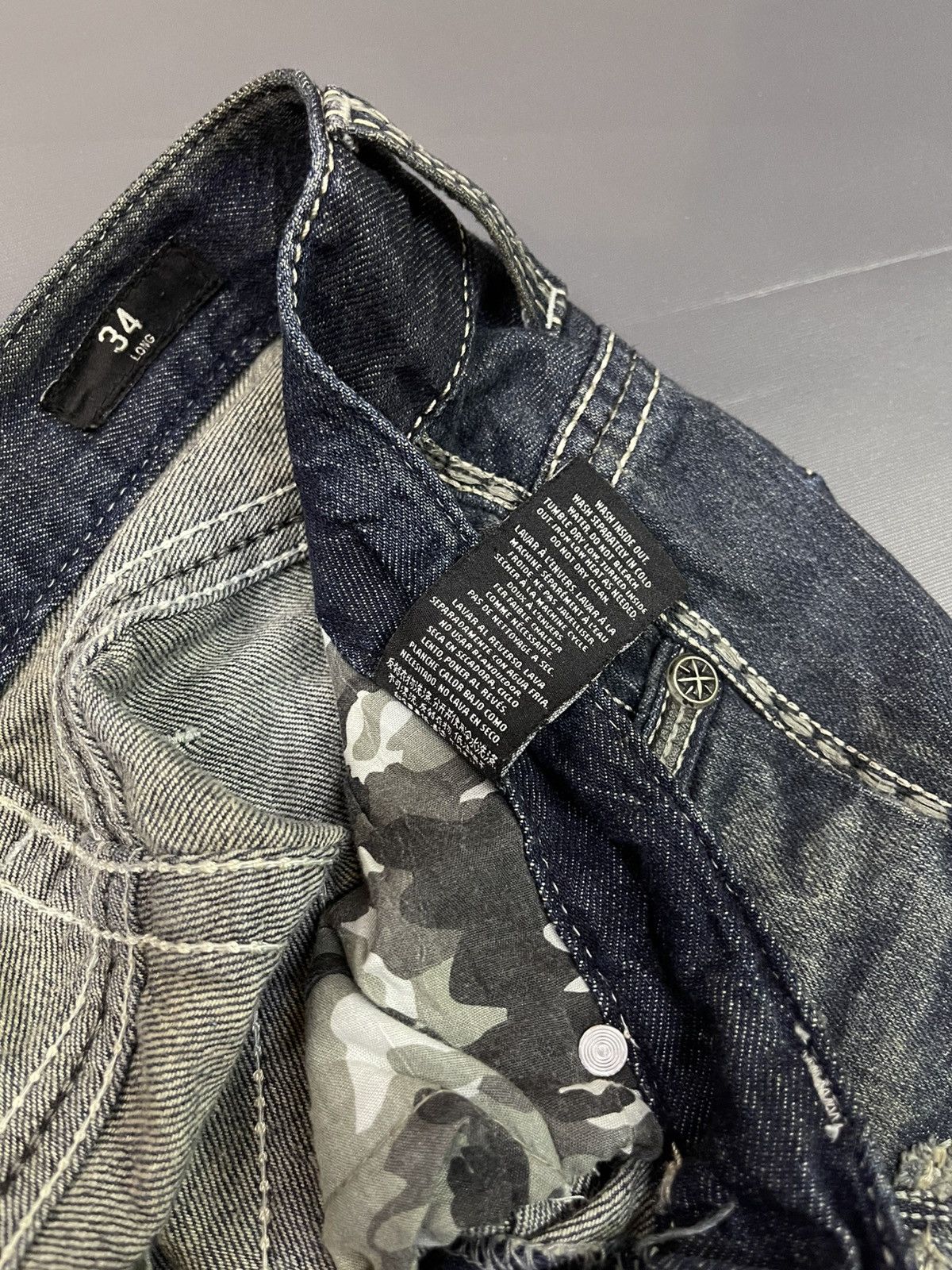 Affliction × Le Grande Bleu (L.G.B.) AFFLICTION BLAKE JEAN DISTRESSED DENIM JEANS Size US 34 / EU 50 - 9 Thumbnail