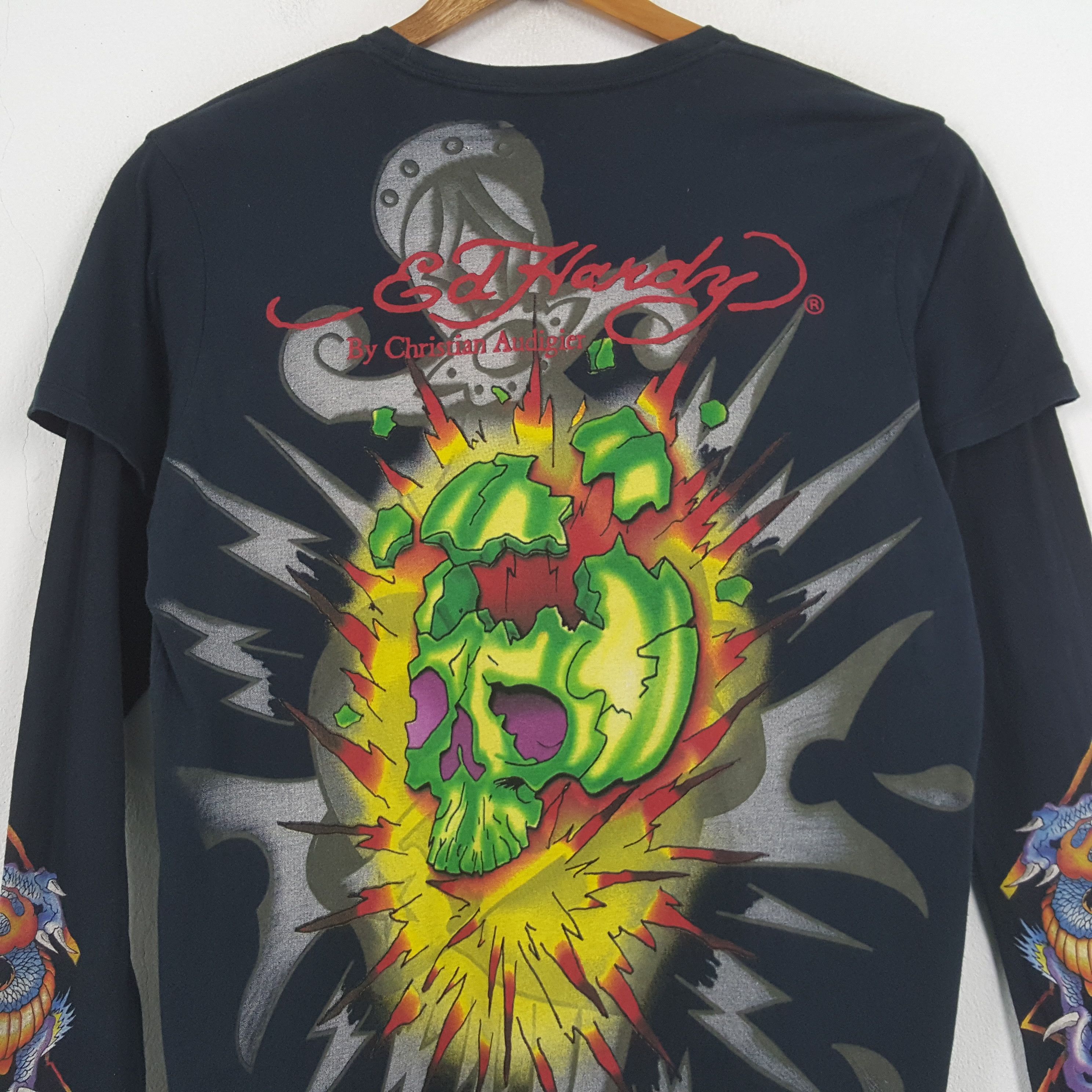 Christian Audigier × Ed Hardy × Vintage Vintage Ed Hardy x Christian Audigier Art T-shirt C285N67 Size US L / EU 52-54 / 3 - 2 Thumbnail