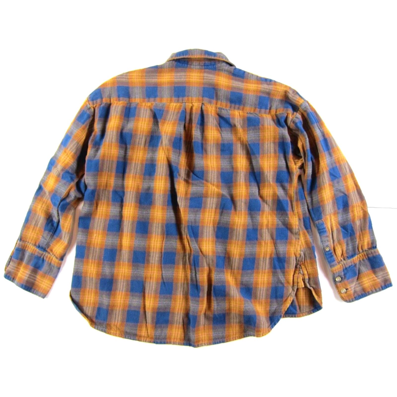 Madewell Madewell 100% Cotton Flannel Blue Orange Button Up Long Collared Sleeve Shirt S Size S / US 4 / IT 40 - 2 Thumbnail